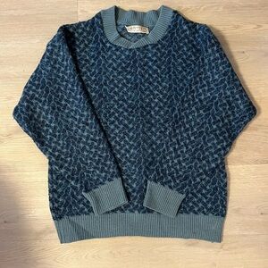 Vintage Sweater ~ Blue Leopard Print